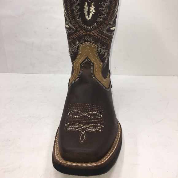 Women’s cowgirl Cowboy Western Rodeo Leather boots brown Bota Vaquera piel 940 - Picture 4 of 8